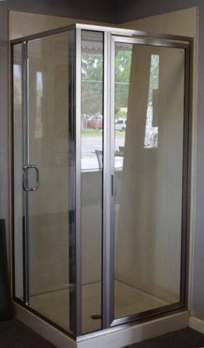 Fully framed corner shower