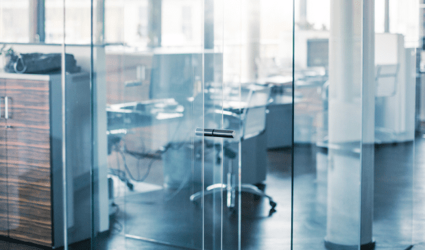 Empty office space with desks
