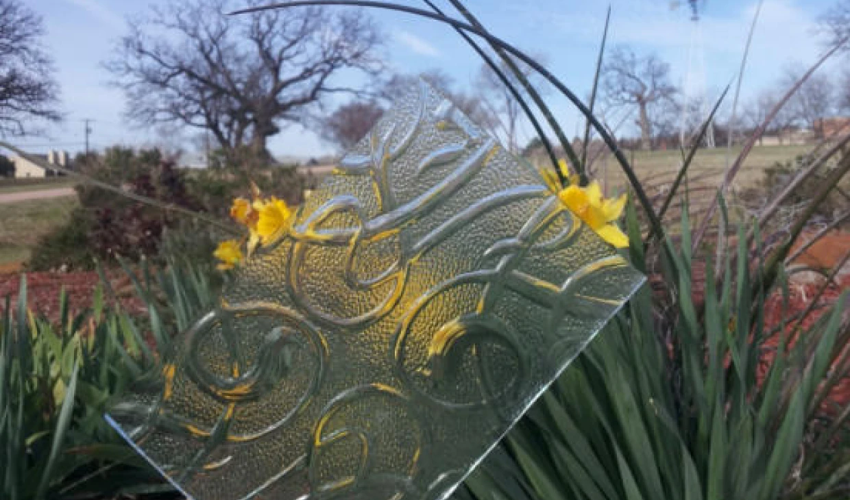 Decorative glass in outdoor setting